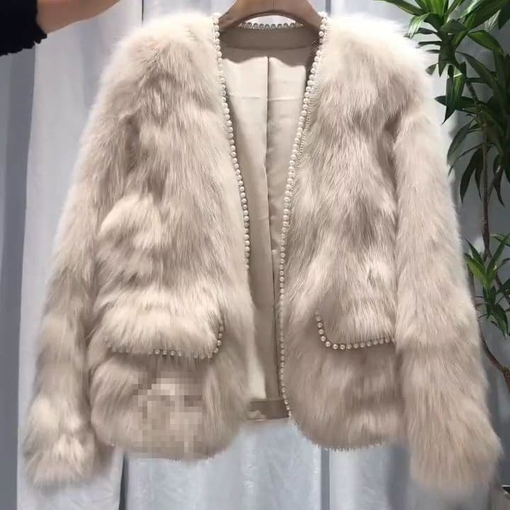 Haining Fur Coat Women Winter New Style Faux Fox Fur Short Thick Trendy Young Coat