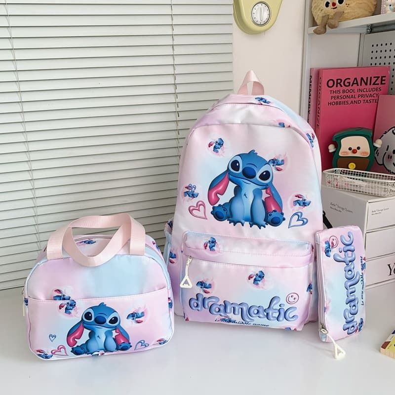 New Cross-Border Printed 3-Piece Set Backpack Lunch Bag Large-Capacity Printed Backpack for Primary and Secondary School Students Drop Shipping