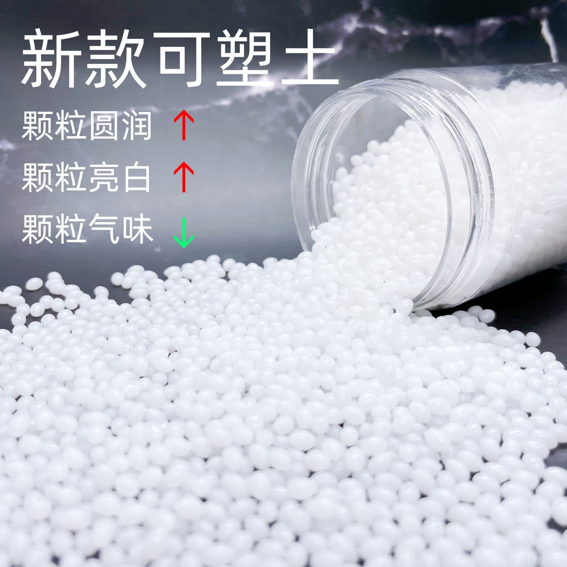 New Moldable Clay - Bright White Round Particles, Low Odor, Excellent Physical Properties, DIY Resin Clay for Repair