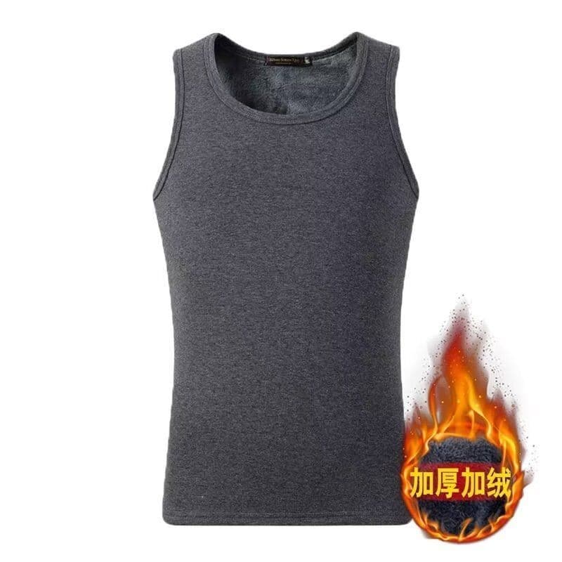 Winter men's thermal vest seamless plus velvet thickening men's heating underwear top sleeveless waistcoat tight bottoming shirt