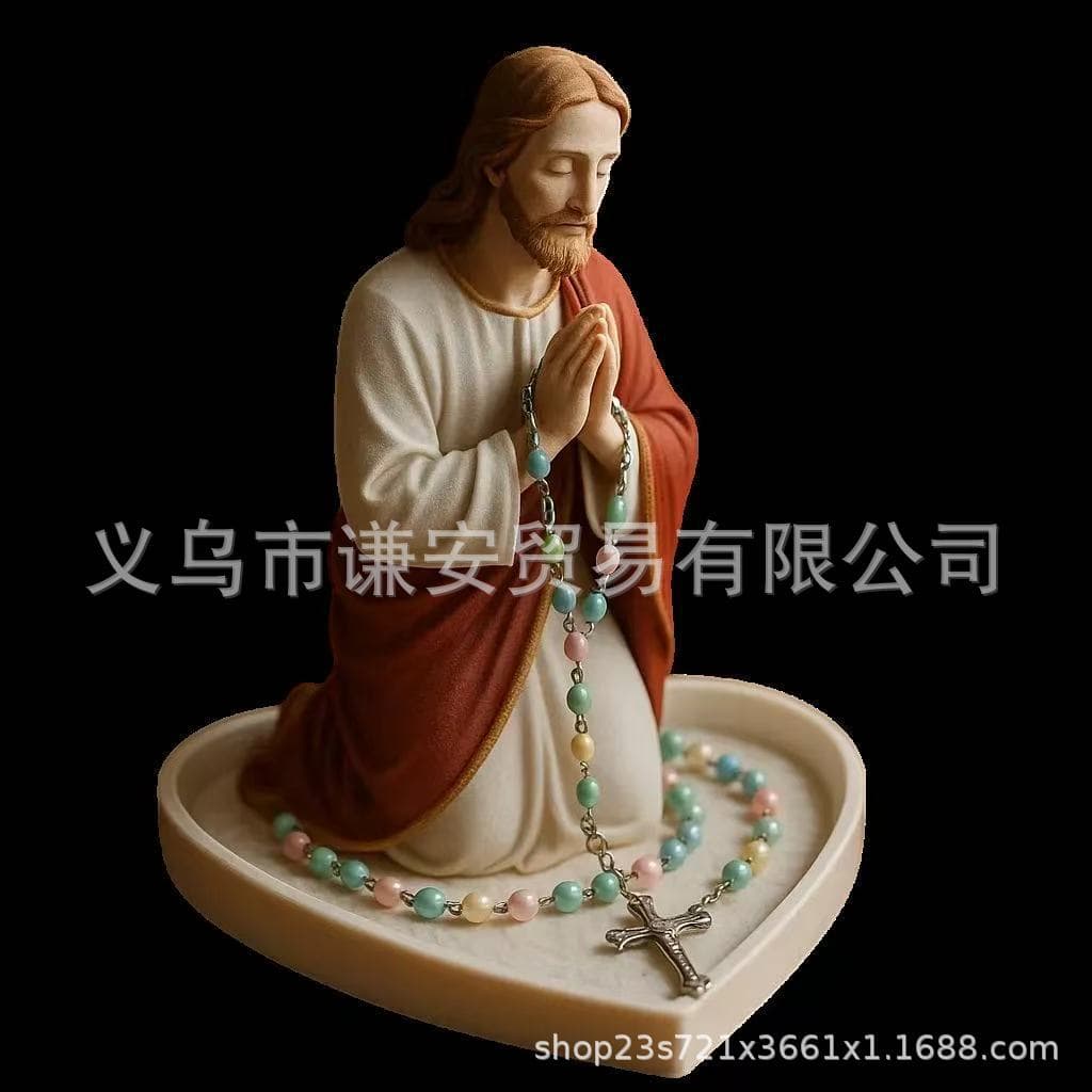 Cross-Border Hot Selling Europe and America Cross Bead-in-Bead Rosary Long Necklace Unisex Sweater Chain Jewelry