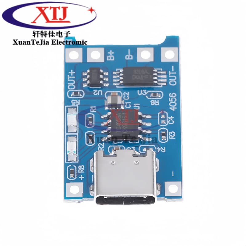 TP4056/18650 Lithium Battery USB Type-C Charging Module 1A Charging Protection Board 2-in-1