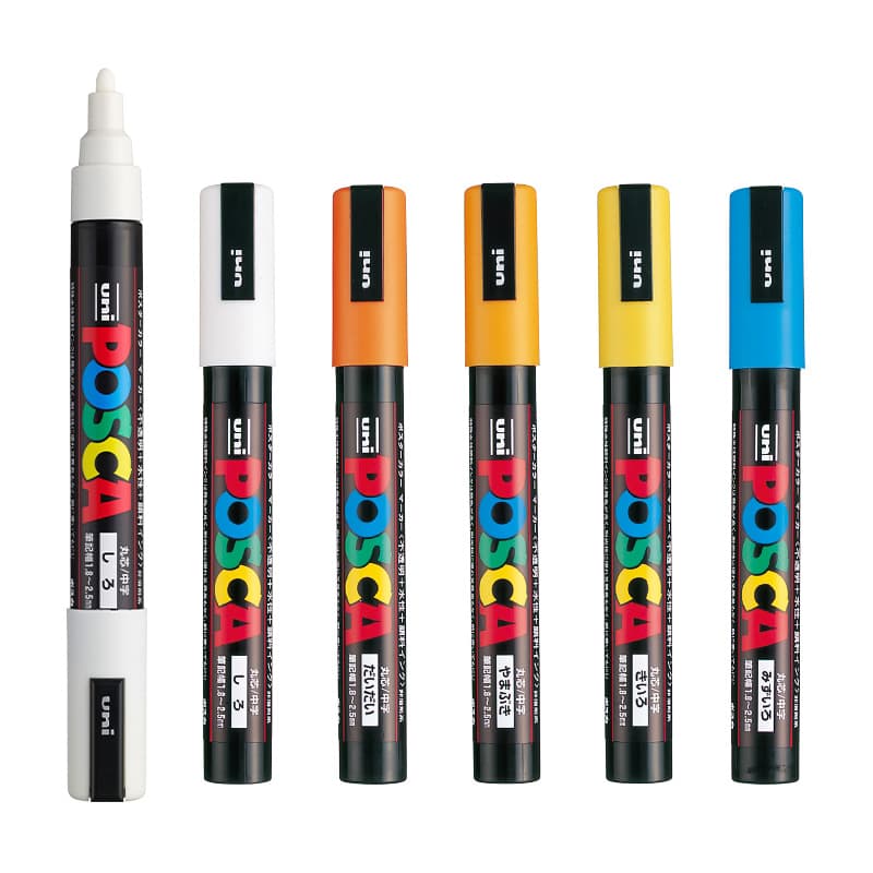 Japan Uni Mitsubishi Acrylic Marker Pen 1.8-2.5mm Posca Acrylic Paint Marker Pen Pc-5M