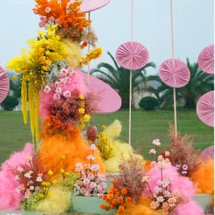 Natural Hemp Fiber Wedding Venue Festival Scene Decoration Colored Hemp Filler Photography Prop Dry Grass Dry Flowers