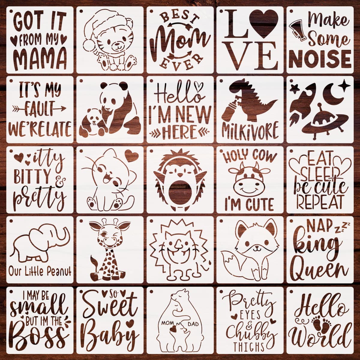 Cross-border Amazon Baby Painting Template Baby Shower Spray Stencil DIY Template Ruler