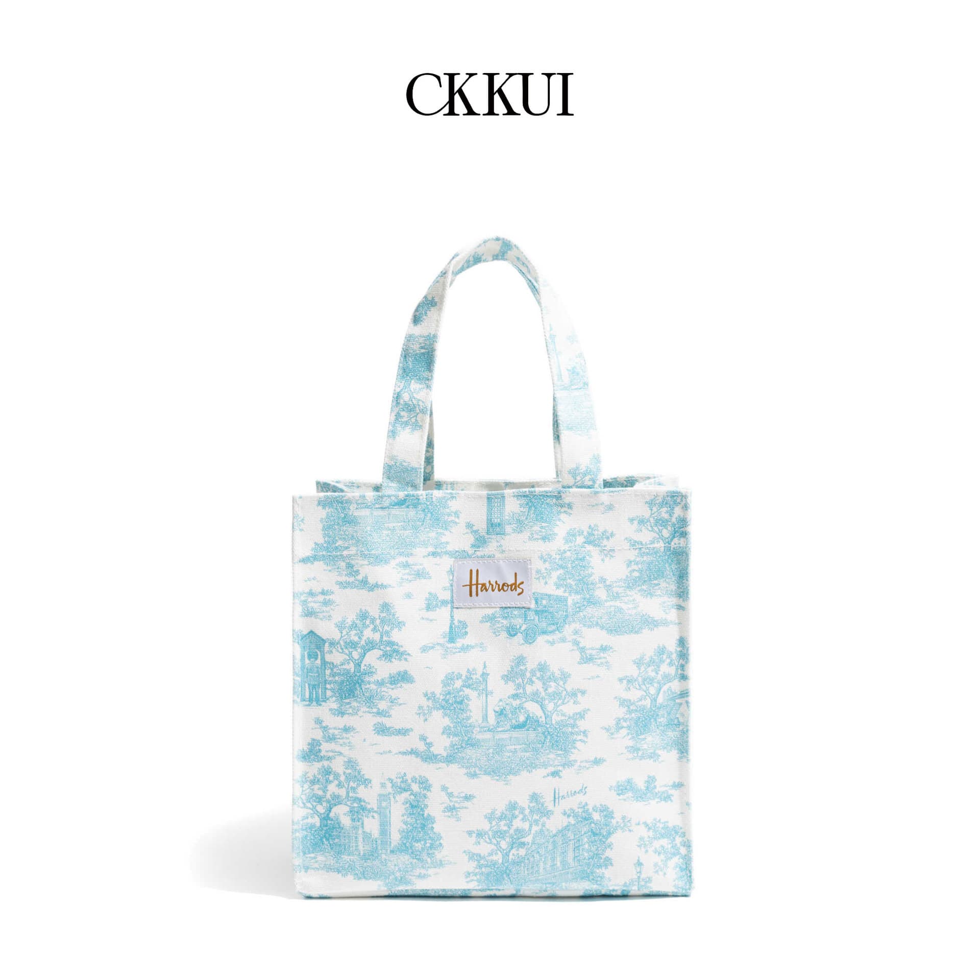 CKKUI printed canvas bag London scenery large capacity tote bag retro versatile handbag shoulder bag commuting