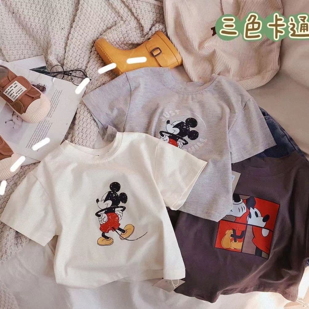 New Summer Cotton Kids Short Sleeve T-Shirt with Cartoon Print, Breathable and Sweat-Absorbing Round Neck Top for Boys and Girls