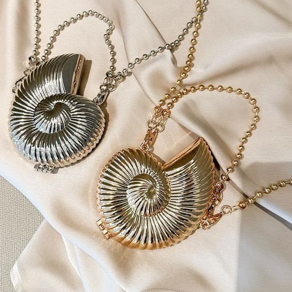 2025 new cross-border metal mini zinc alloy conch bag shoulder crossbody fashion lipstick bag makeup small bag