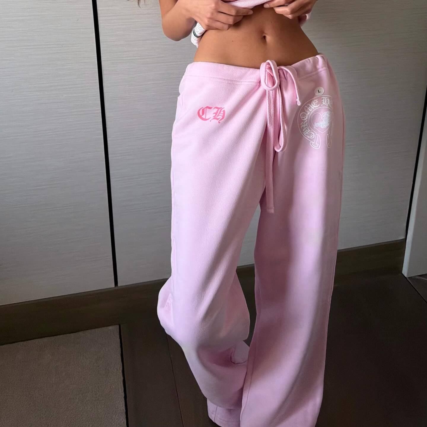Cross-border American printed sweatpants, street trend, hot girl personality, casual sports, loose low-waisted straight wide-leg trousers