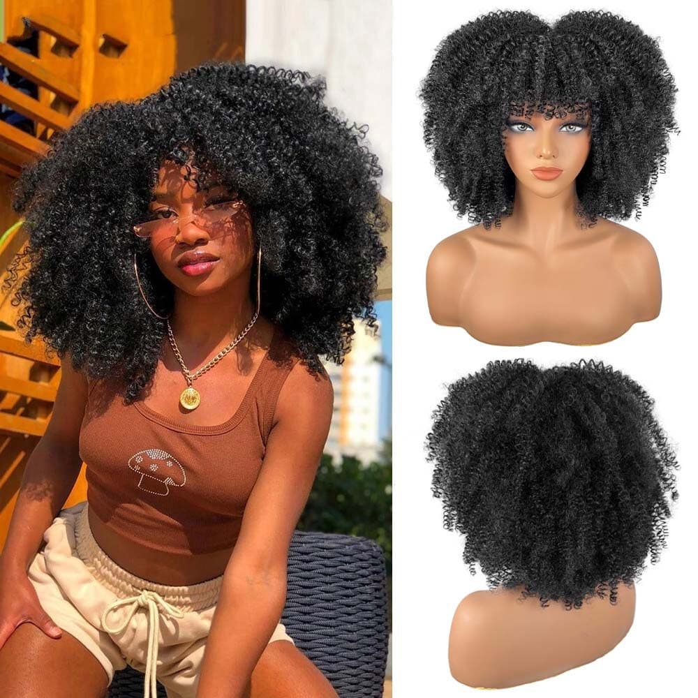 European and American Women's Wigs African Small Curly Long Curly Hair Afro High Temperature Synthetic Silk Wigs Headwear