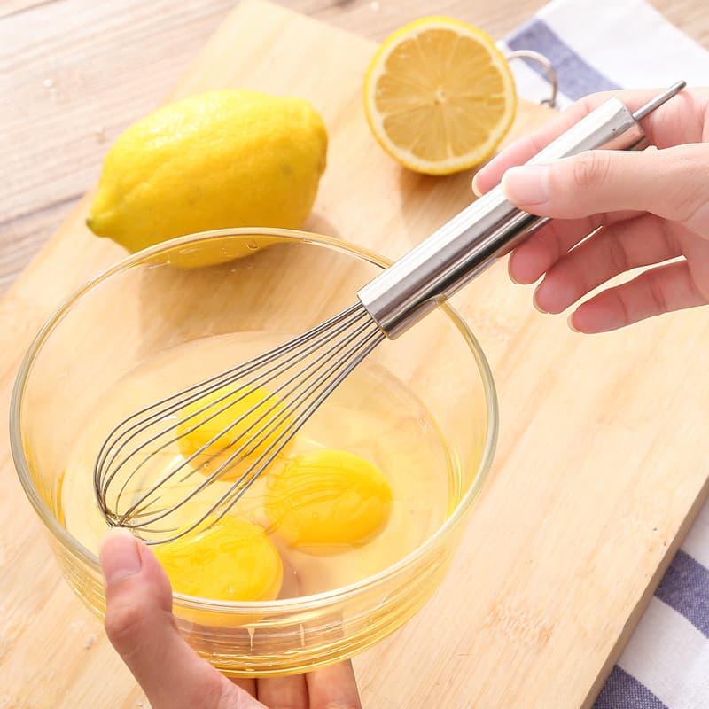 Stainless Steel Manual Egg Beater Kitchen Whisk, Mini Baking Egg Mixer, Cream Whisk for Home Use