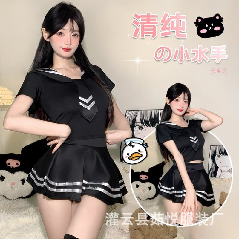 Ruyue Plus Size Sexy Sailor Lingerie Costume Set, Short Skirt Uniform, Bedroom Pure Style