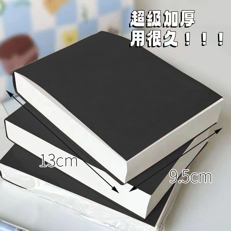 Extra Thick Small Black Notebook Tearable Milk Brick Super Thick Draft Pad Student Practice Problems Minimalist A6 Portable Black Card Small Notebook