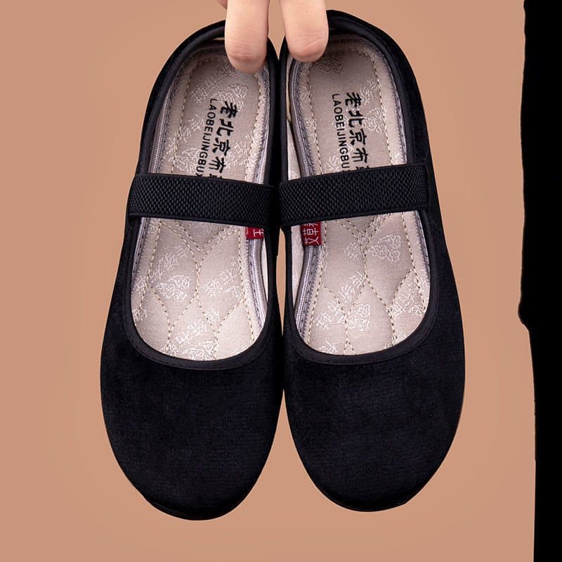 Hotel Beijing Cloth Shoes Women's Black Comfortable Work Shoes Moxa Lightweight Middle-Aged and Elderly Mother Soft Sole Anti-Slip Dance Shoes