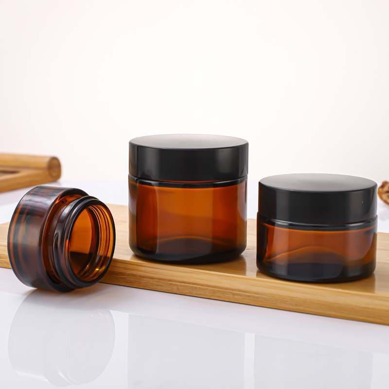 5g Amber Glass Cream Jar 100g Face Cream Jar Eye Cream Jar Mask Jar Brown Cosmetic Refillable Jar