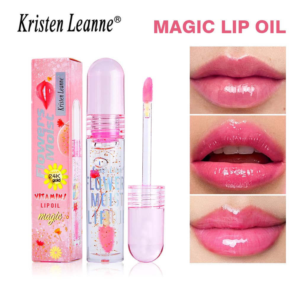 KRISTEN LEANNE Cross-Border Color-Changing Glossy Lip Glaze Petal Hydrating Nourishing Lip Gloss Plumping Color-Changing Lip Gloss