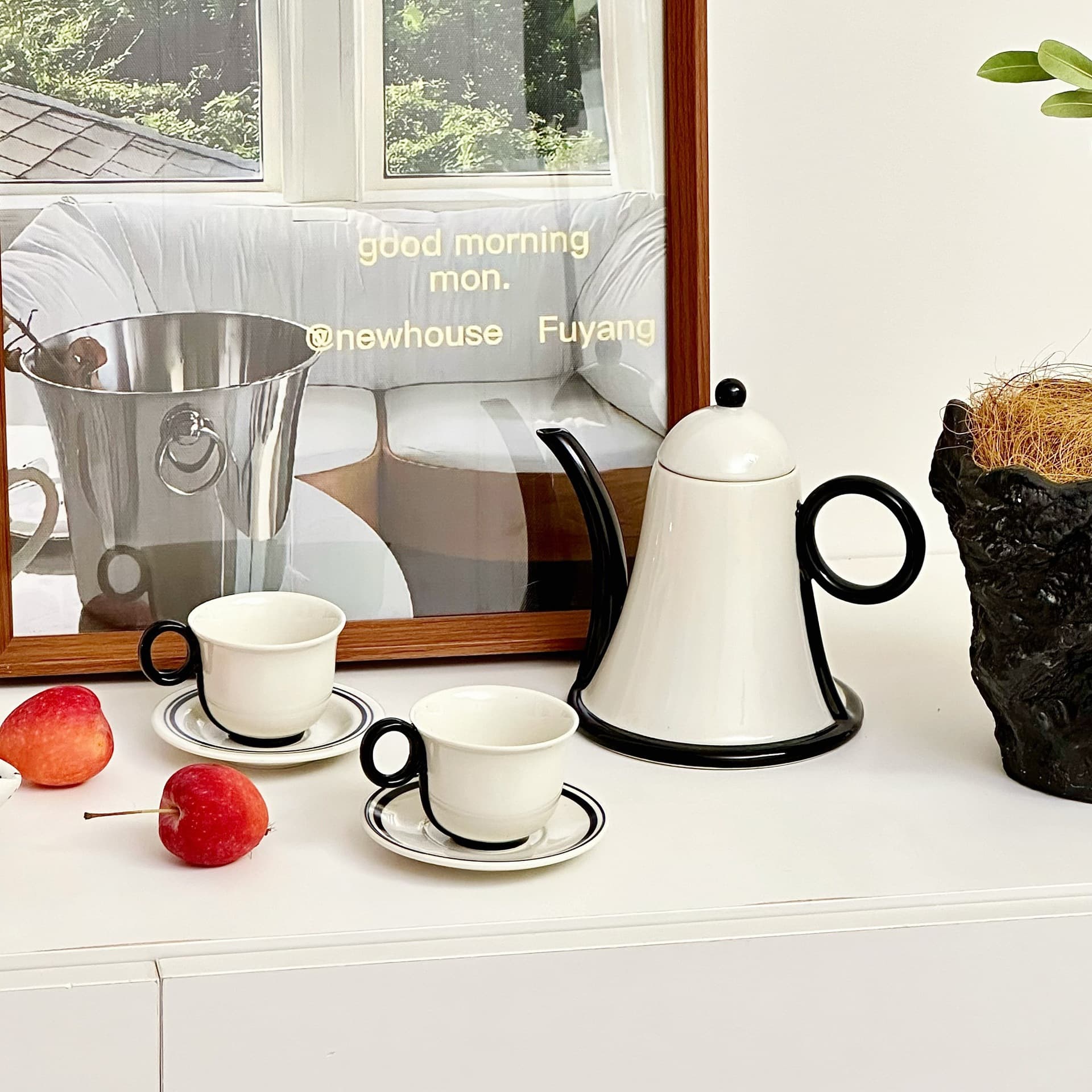 Back-to-School Nordic Light Luxury Ceramic Cup Set, Water Cup for Home Living Room Dining Room, High-End Kettle Teacup Tea Set
