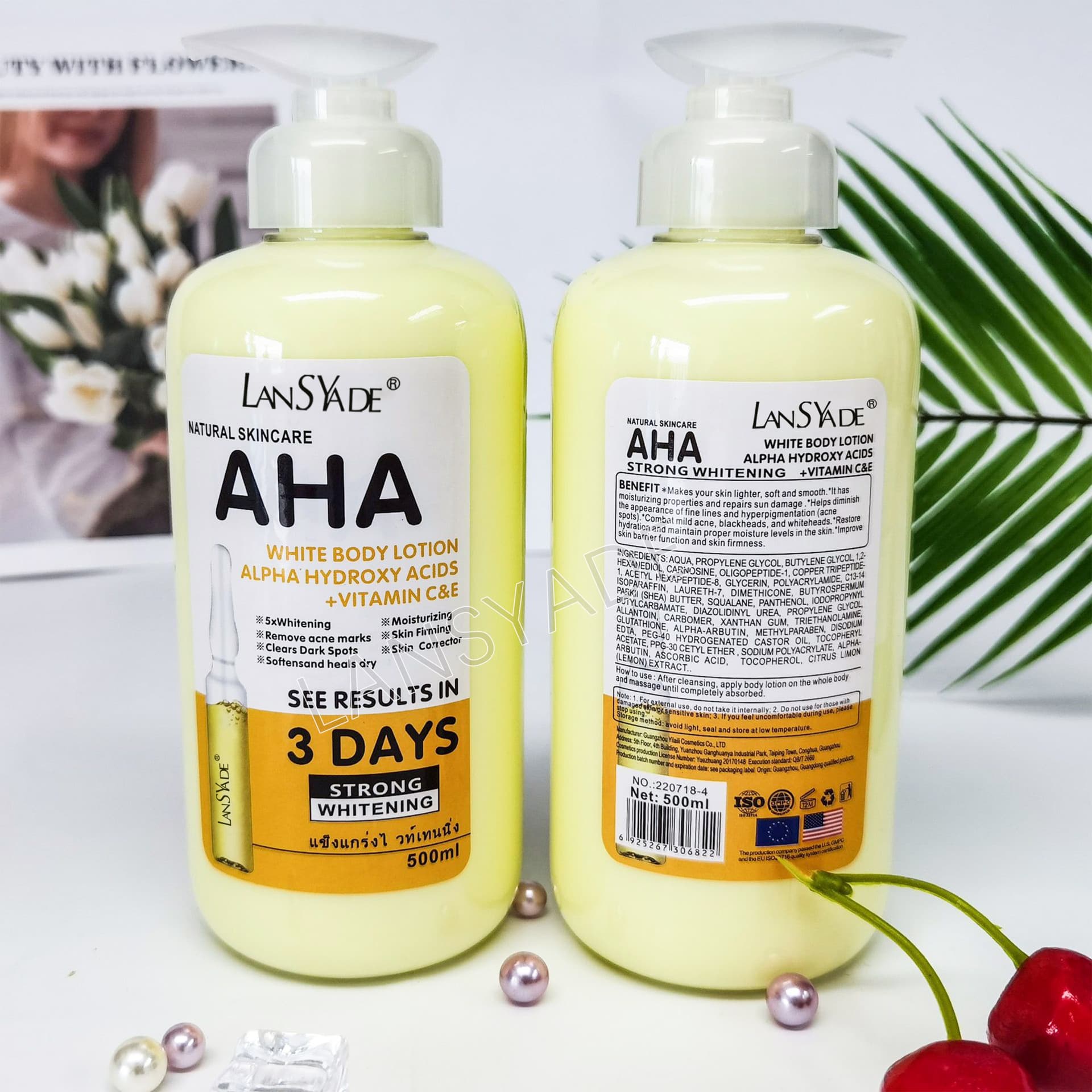 Cross-border AHA Moisturizing Body Lotion Brightening Firming Whole Body Lotion Toner Essence Lotion Wholesale