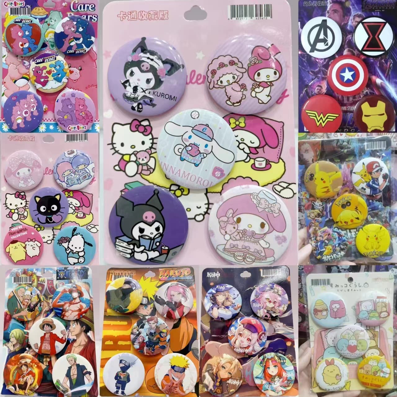 Trendy Cartoon Sanrio Jujutsu Kaisen Anime Japanese Cartoon Badge Pin Brooch