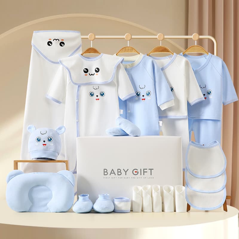 Baby pure cotton suit clothes gift box newborn newborn full moon gift high-end baby supplies