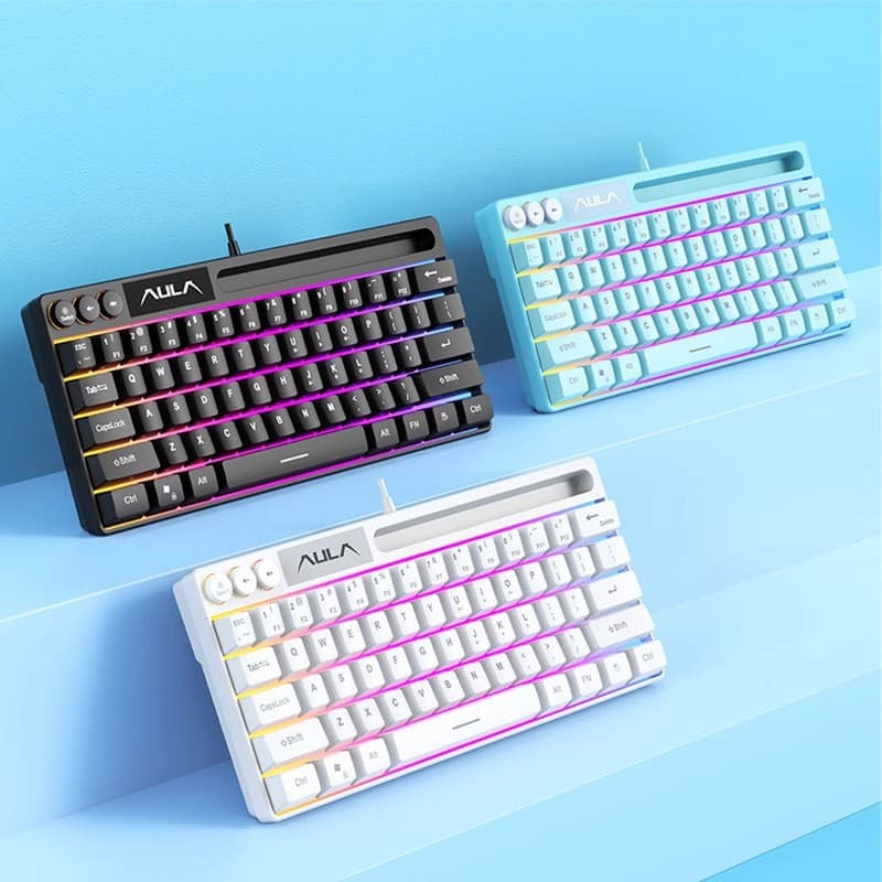 Mechanical Keyboard Feel F3061 64 Keys Wired Mini RGB Desktop Laptop Convenient for Amazon Use Computer Office Equipment