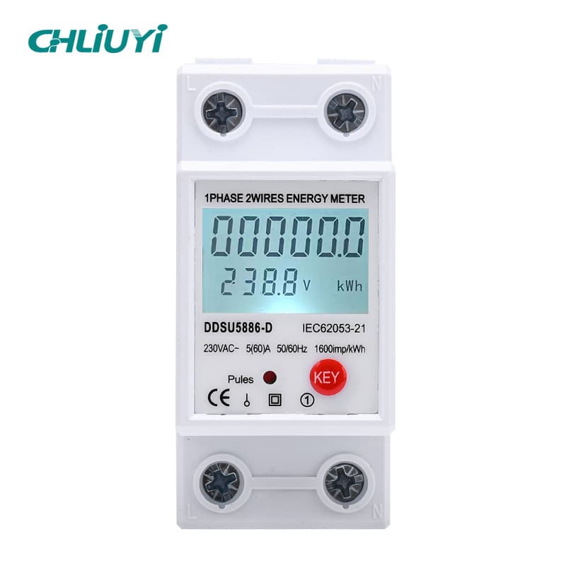 Foreign trade English 2P clearable rail-type 220V first-class precision fire meter multi-function electric meter household electric meter DDSU