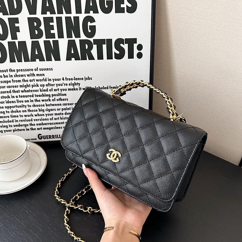 Diamond Pattern Chain Handbag, Small Fragrant Chain Bag, Niche Design, Small Square Bag, Shoulder Bag, Fragrant Grandma Saddle Bag