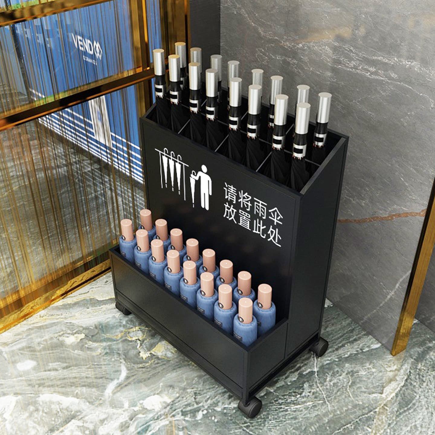 Hotel Lobby Umbrella Stand, School Classroom Storage Rack, Commercial Entrance Umbrella Holder, Light Luxury Metal Umbrella Stand