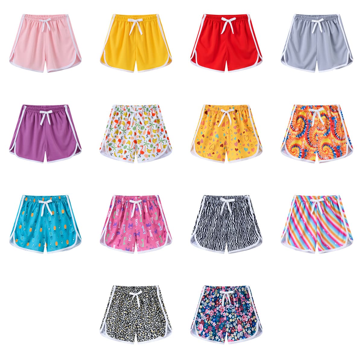 Summer Children's Sport Shorts Unisex Solid Color Print Beach Holiday Pants Baby Shorts Polyester Fiber Soft Processing