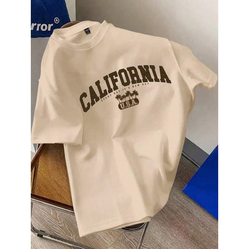 2025 New Printed Short Sleeve T-Shirt, Personalized Letter Pattern American Street Style Casual Top for Men