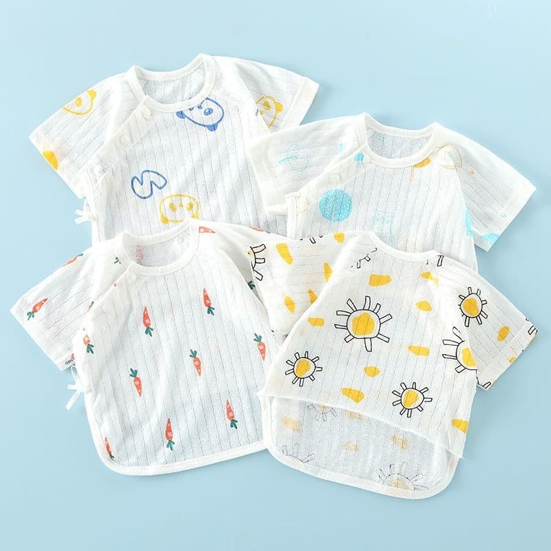 Newborn Half-Back Shirt - Monk Suit Seamless Cotton Spring Summer Thin Baby Newborn Clothes