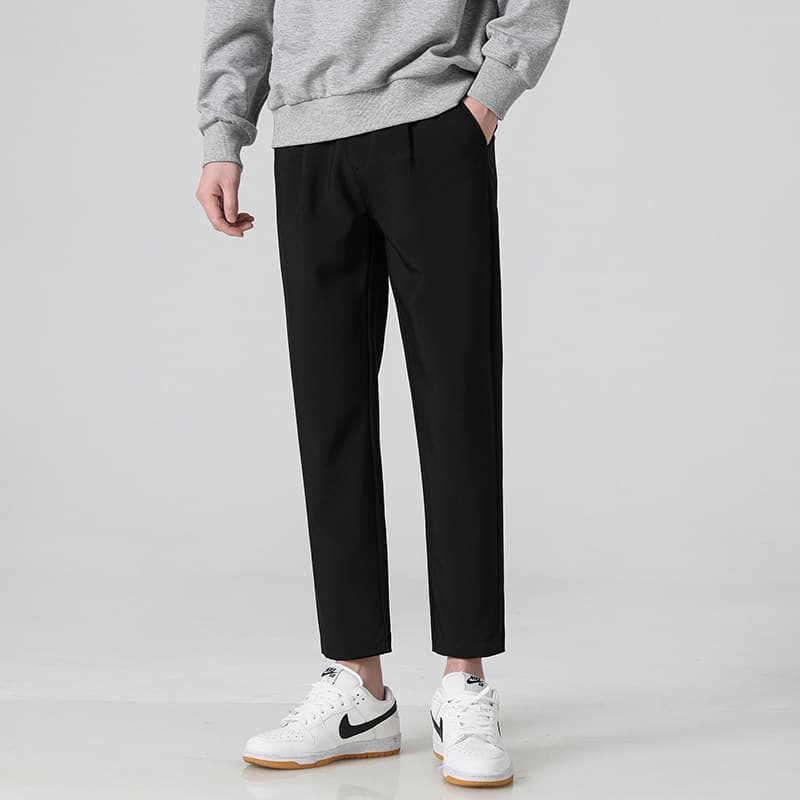 Casual pants for men spring straight loose 2024 new business spring and autumn style nine-point pants for men