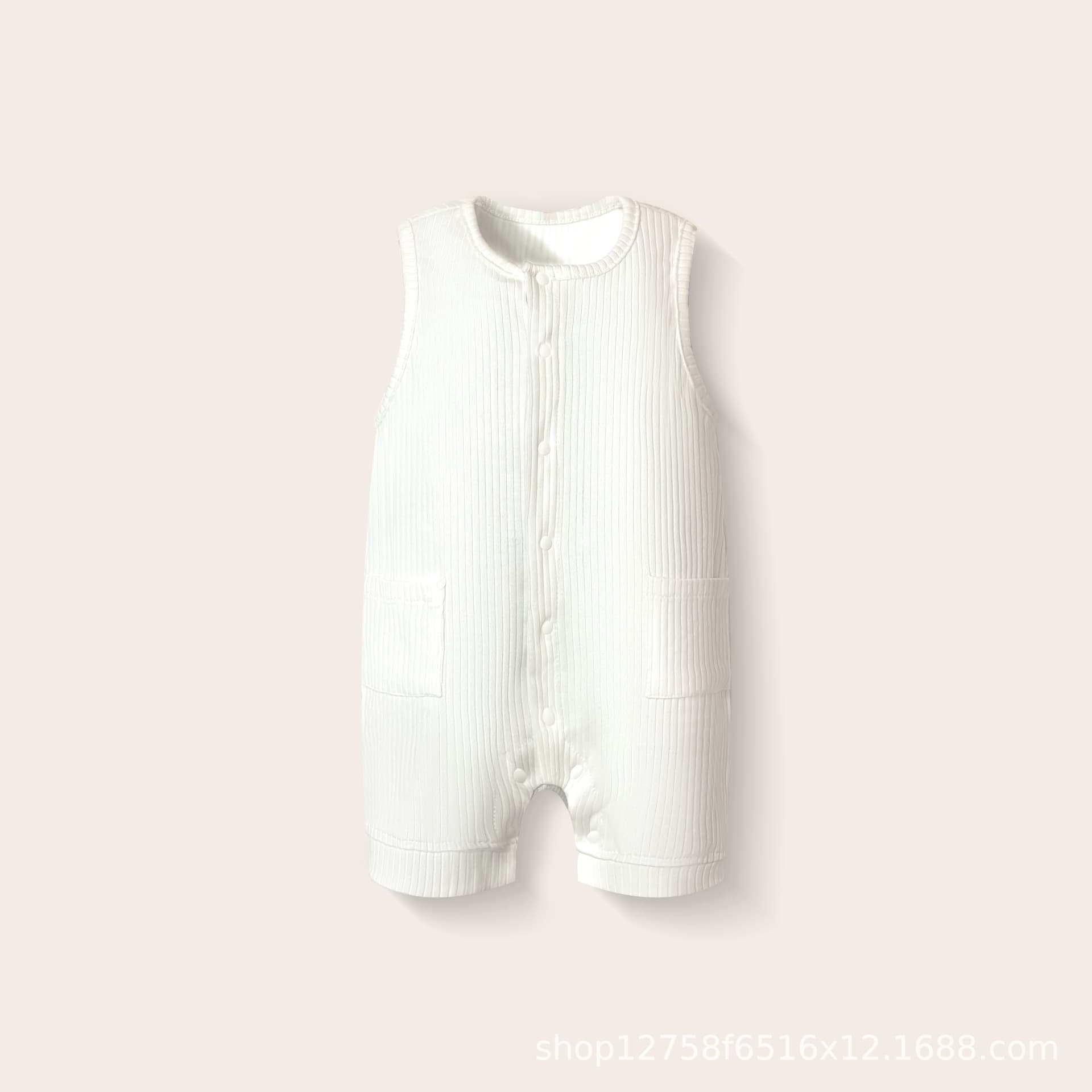 Baby vest rompers summer newborn cotton high-elastic solid color jumpsuit with open placket baby vest