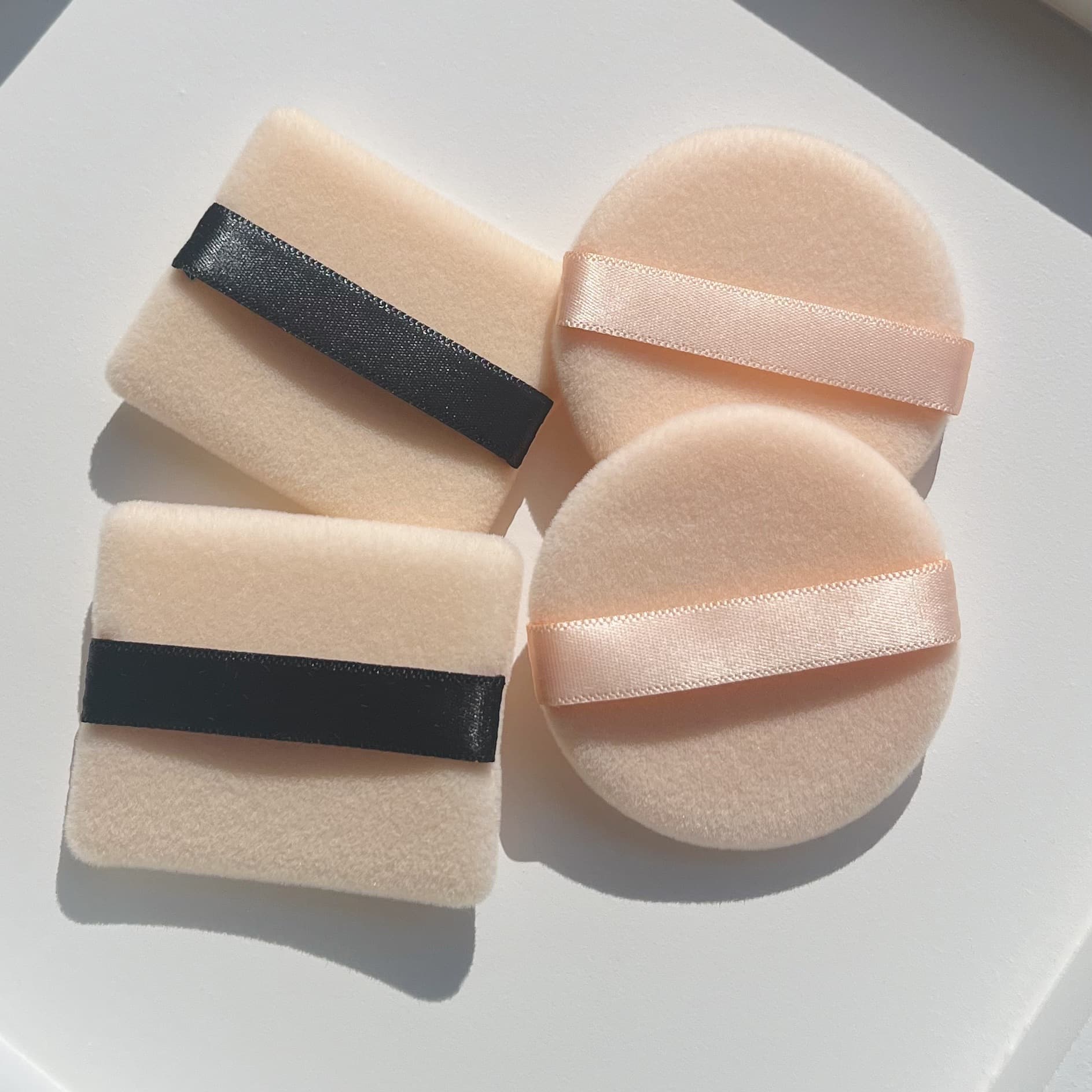 Ultra-Thin Flocked Powder Puff Round Square Foundation Setting Powder Puff Loose Powder Puff High-Density Velvet Powder Puff