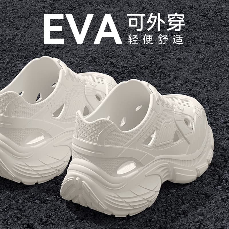 Dad's Crocs Women's 2025 New Summer Outdoor Shopping Work Home Thick Sole Closed-Toe Sandals