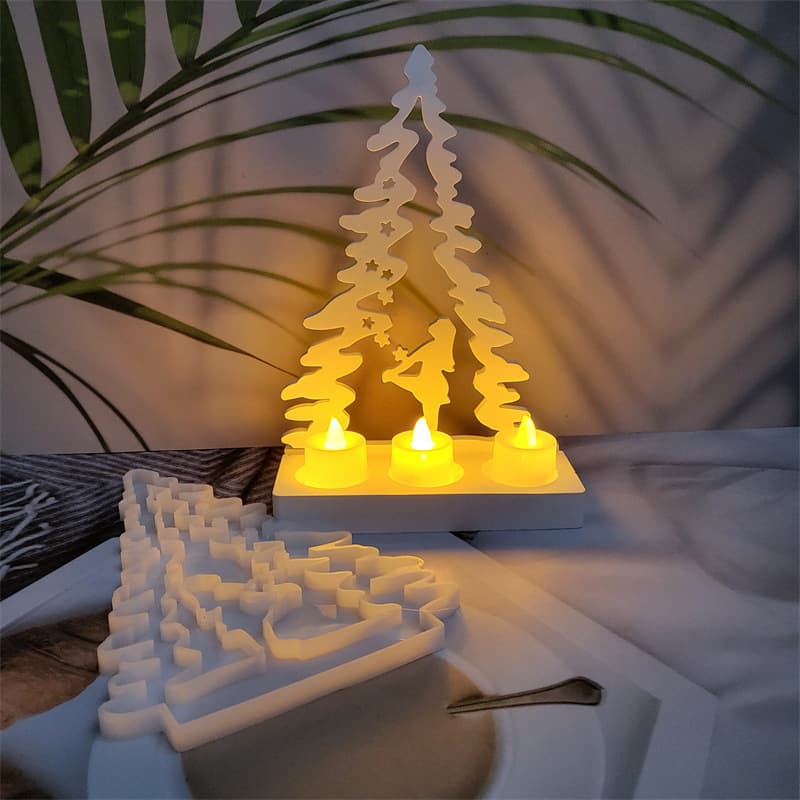 S0515 Girl in the Christmas Tree Plug-In Decorative Plaster Mold DIY Silicone Mold
