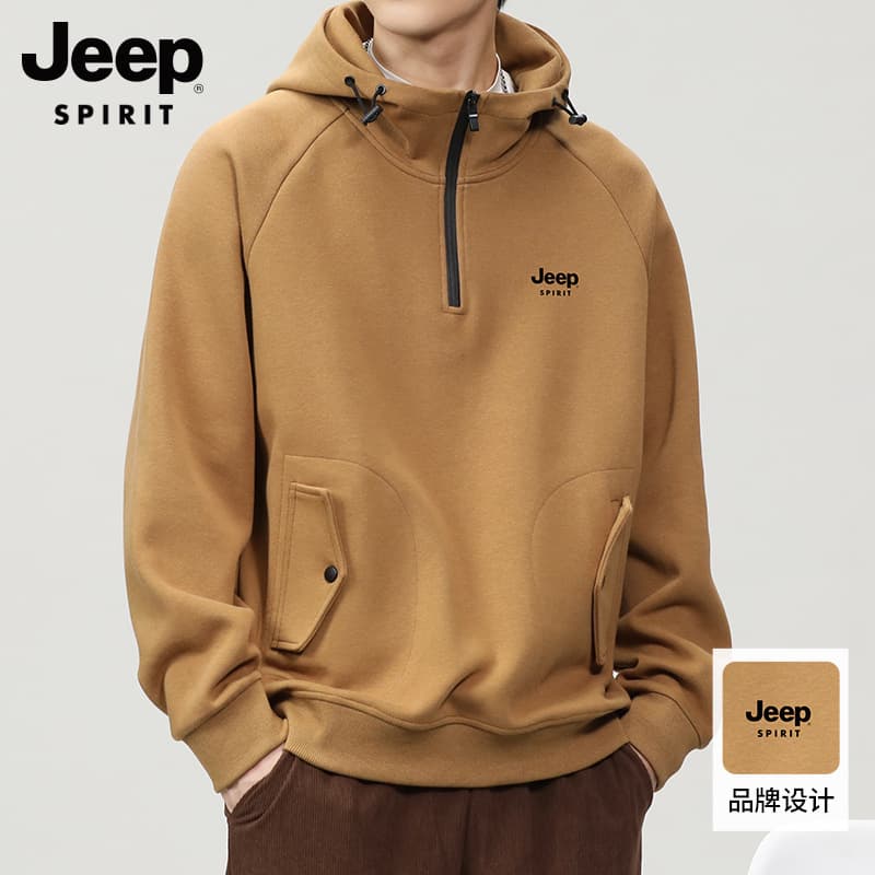 Men's American-Style Half-Zip Sweatshirt, Fall Loose Long-Sleeve Jacket, New Men's Top