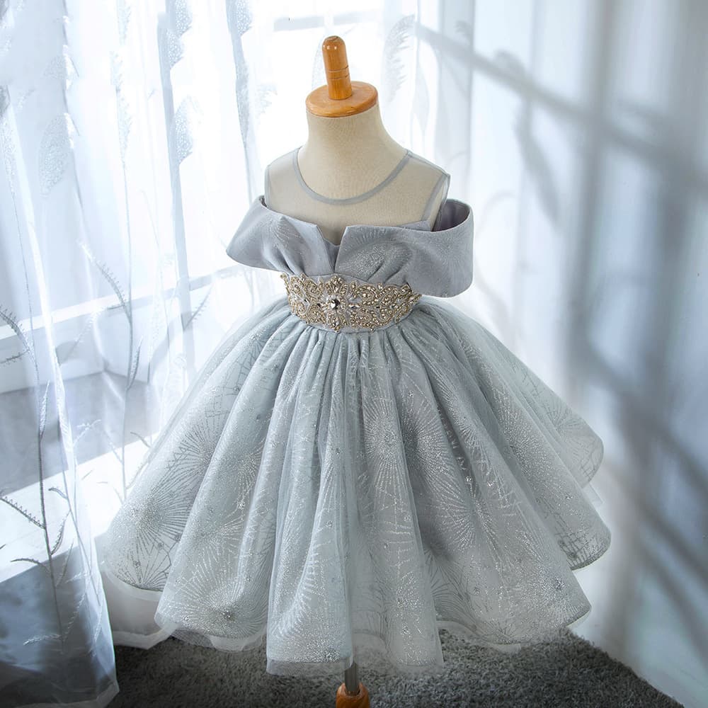 Children's Formal Dress 1980 Tulle Tutu Baby Birthday Wedding Flower Girl Host Children's Day Performance Dress Super Fairy Princess Gown