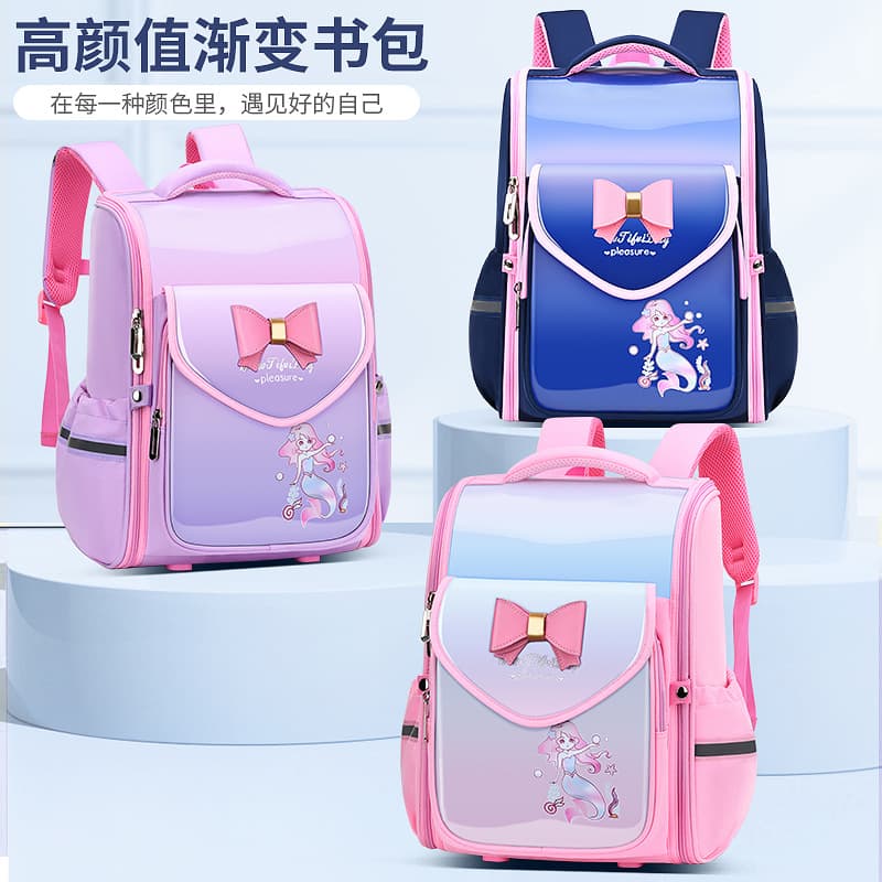 New Primary School Backpack for Girls and Boys, Third Grade, Lightweight Space Backpack, Large Capacity