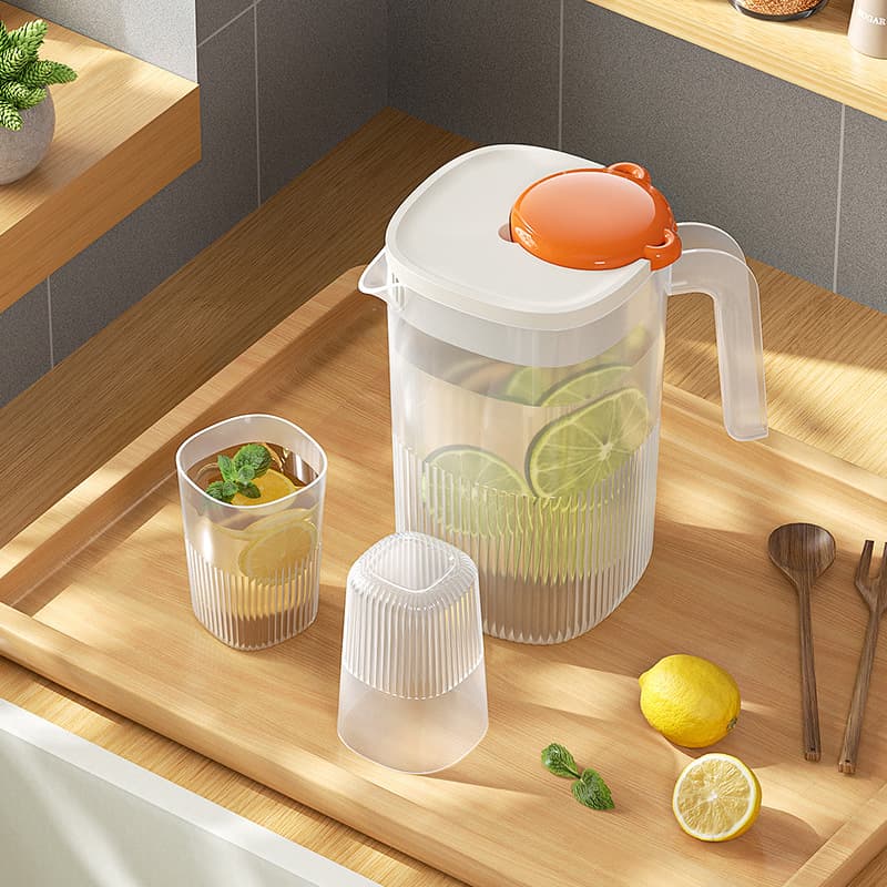 New Large Capacity High-Temperature Resistant Cold Water Pitcher Summer Fridge Beverage Jug Plastic Cold Water Cup Fruit Tea Pitcher