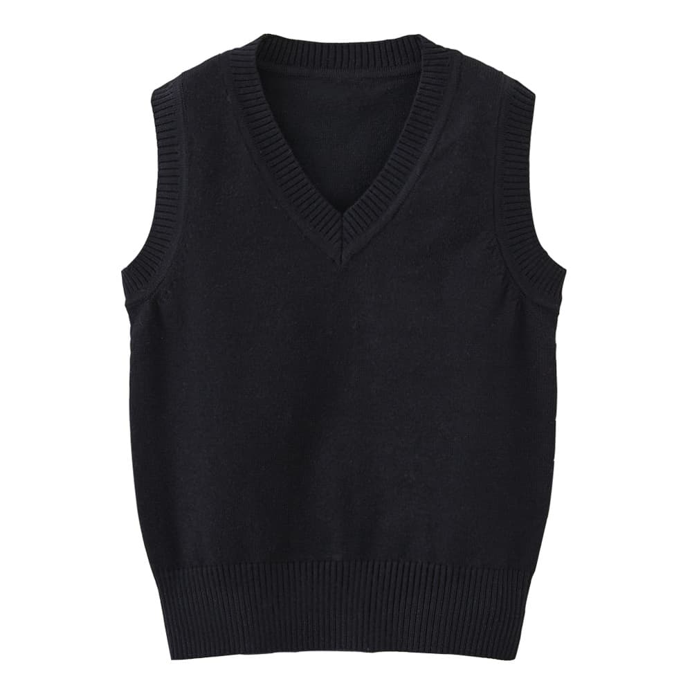 2026 Spring Autumn New Knitted Boys' Yarn Vest for Big and Middle Children Knitted Sweater Vest Girls' Drop Shipping