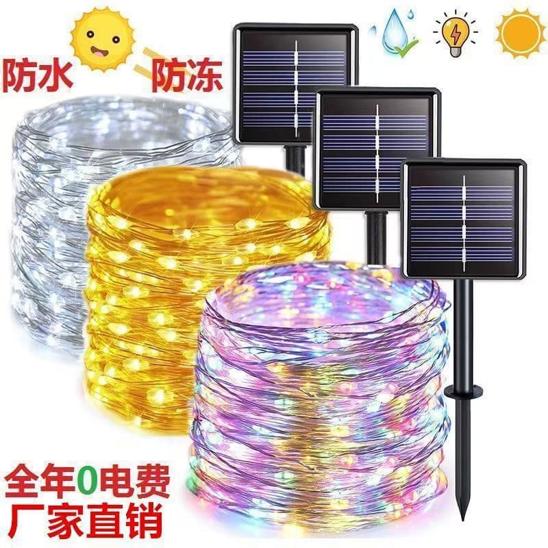 Solar LED Copper Wire Lights for Outdoor Garden Courtyard Decoration, Stall Atmosphere Lights, Camping Wedding Restaurant