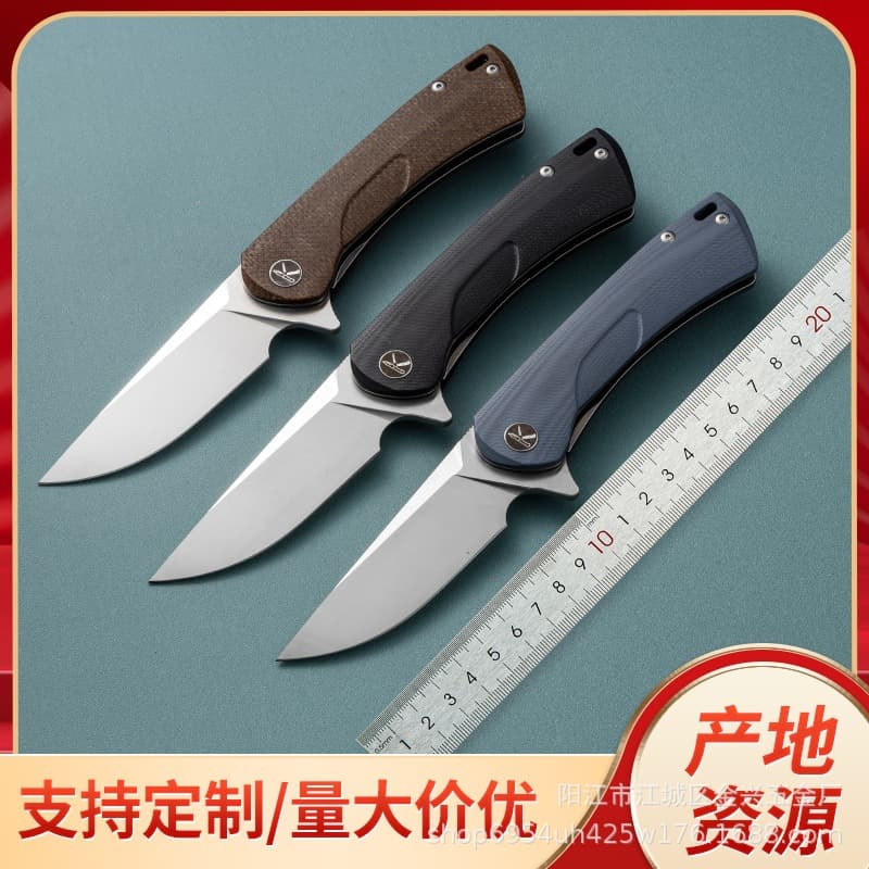 Custom Export Hot Selling D2 Steel Folding Knife Outdoor High Hardness Sharp Tool Self-Defense G10 Micarta Small
