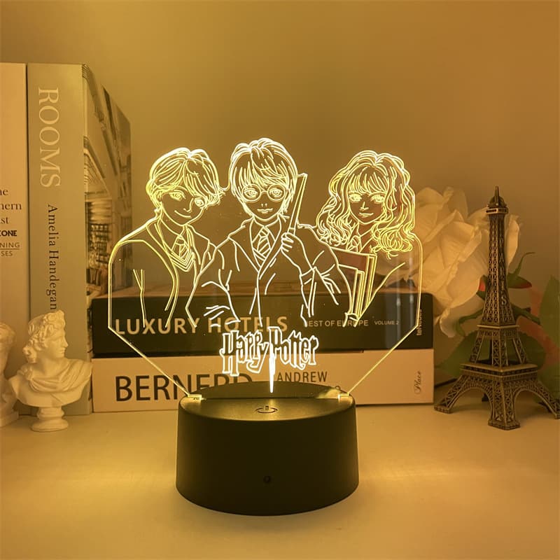 Harry Potter 3D Night Light Dropship Creative USB Color Touch Remote LED Small Desk Lamp Factory Direct