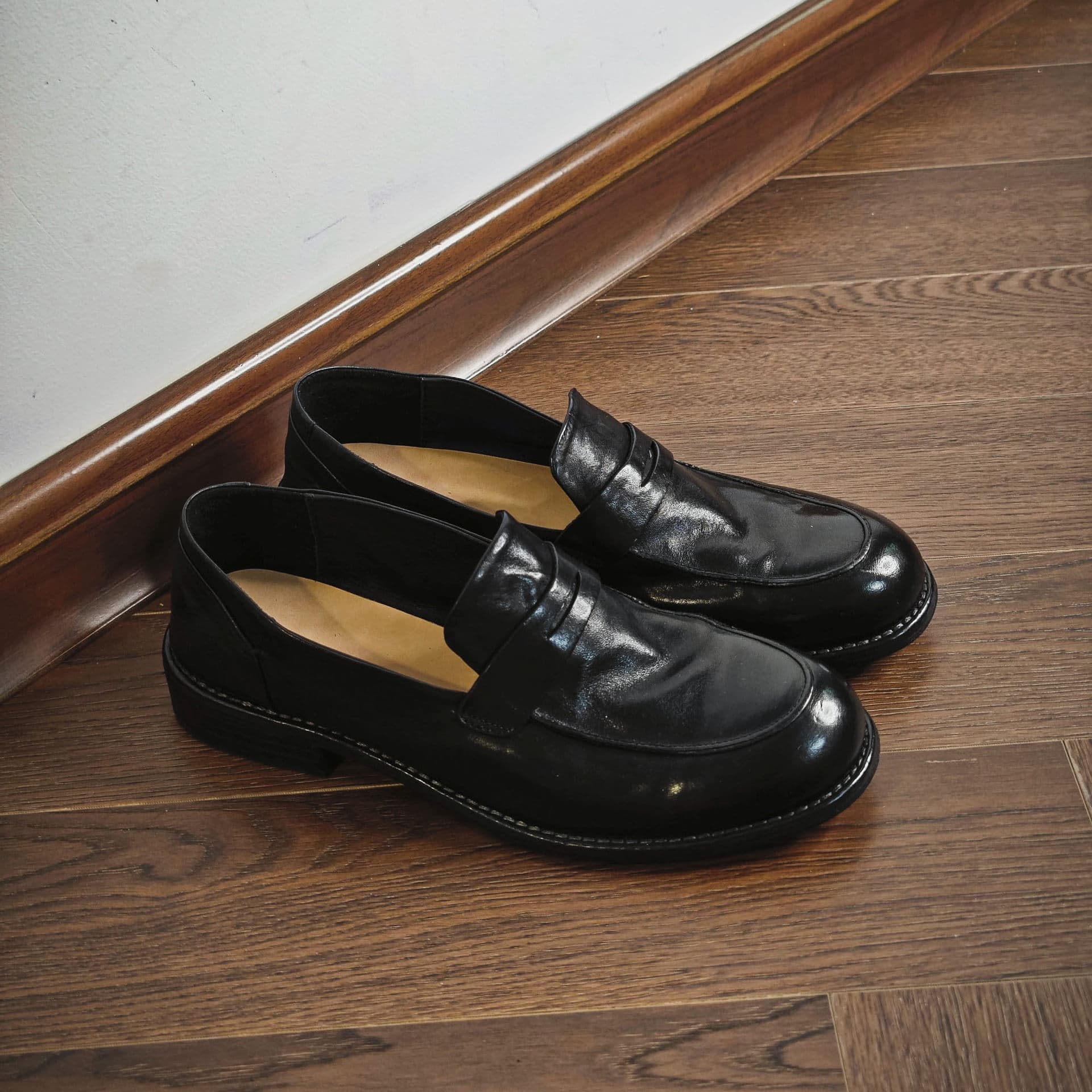 Men's Thick-Soled Height-Increasing Business Formal Leather Shoes Commuter Loafers Men's Old Money Style Slip-On Casual British Style