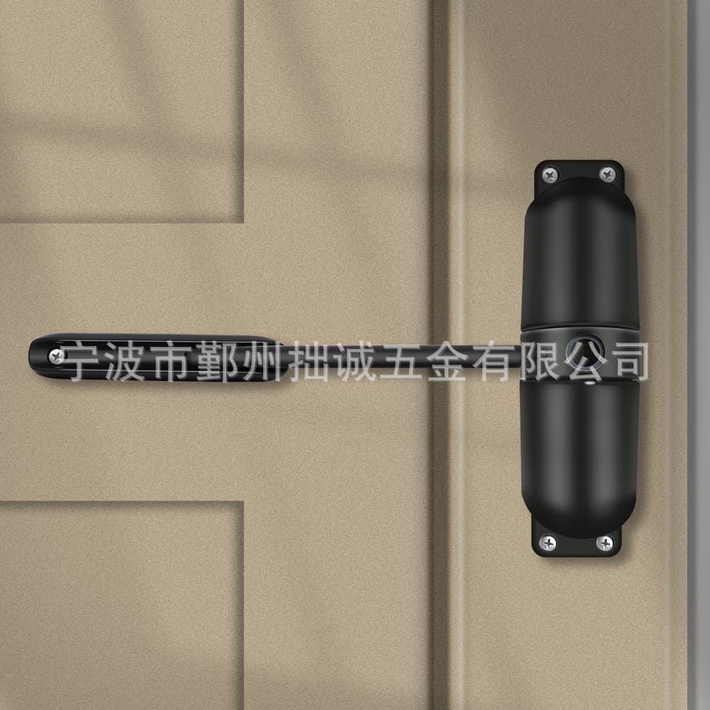 Factory direct black track hidden automatic door closer with spring cushioning mechanism