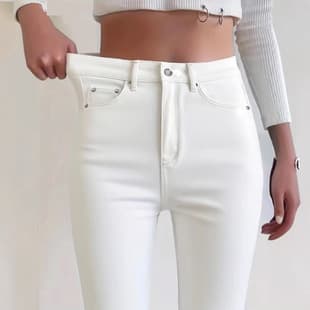 New Plus Size Women's Stretch High-Waist Skinny Jeans for Cross-Border EU/US Markets