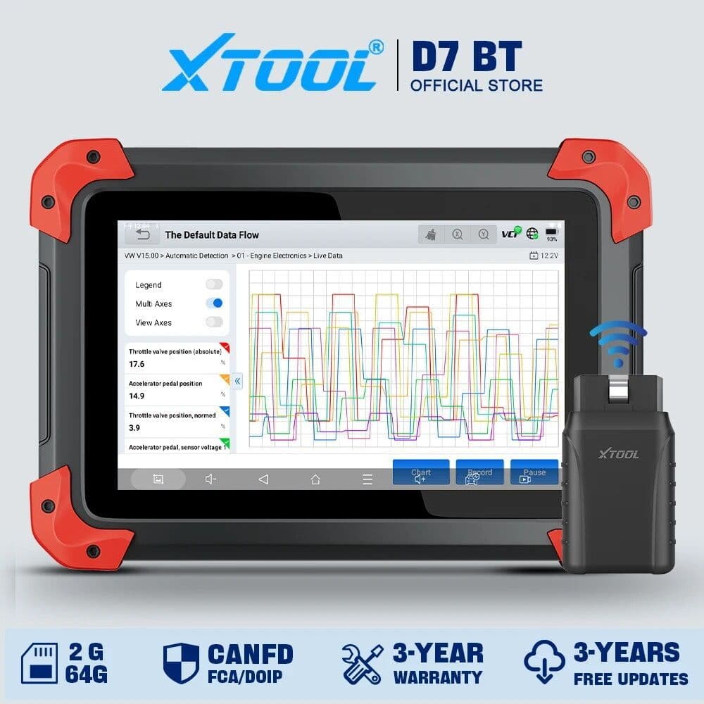 XTOOL D7BT Full System Car Bi-directional Scanner ECU Coding