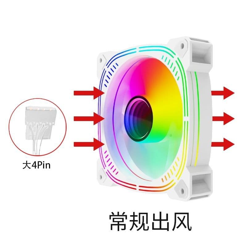 12cm Prism 3 chassis fan large 4P magic light effect silent cooling large air volume desktop computer universal fan