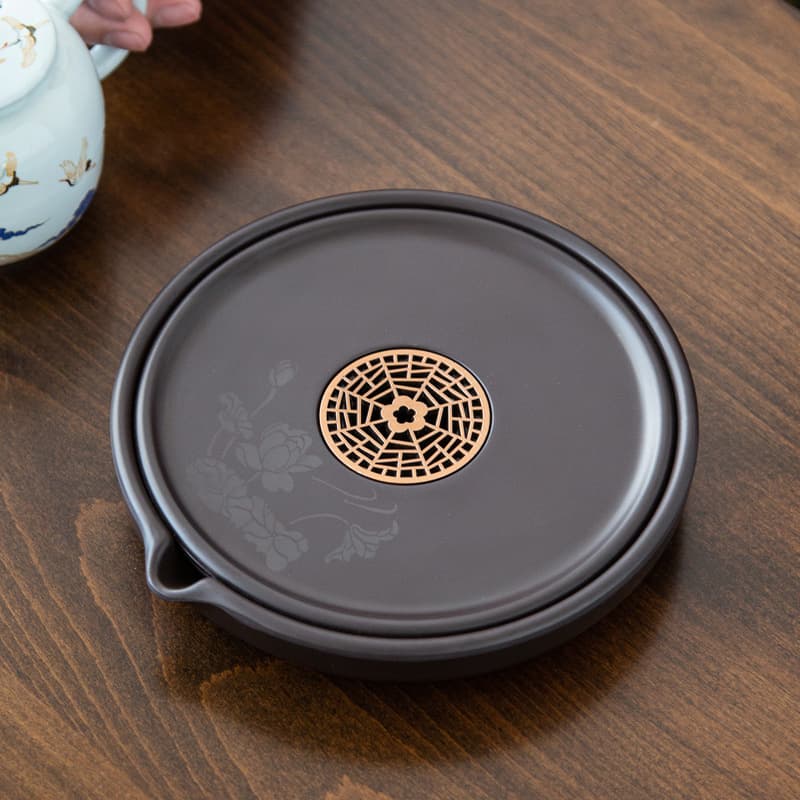Factory wholesale teapot holders, dry brewing trays, teapot saucers, bakelite retro dry brewing plates, water storage mats, tea set accessories